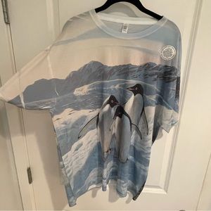 NWT Handprinted Penguin Tee